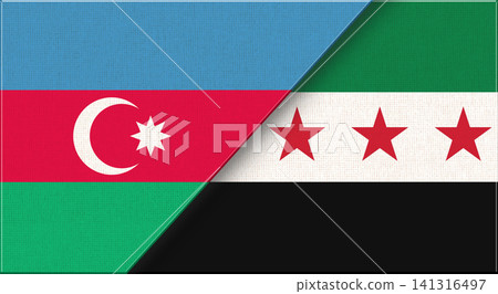 Azerbaijani and Syrian flag in one. Azerbaijani - Syrian relations. Azerbaijani and Syrian flag in one. Azerbaijani - Syrian relations. 141316497