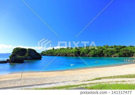 [Okinawa Prefecture] Ikei Beach under clear skies 141317477