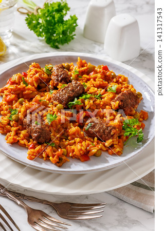 Balkan Rice Pilaf with Savory Minced Sausages Balkan Rice Pilaf with Savory Minced Sausages 141317543