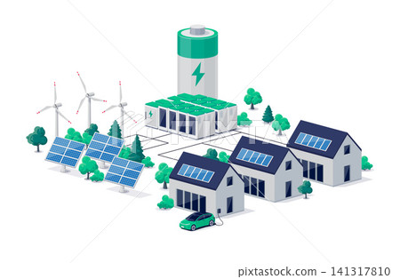 Smart grid virtual battery energy storage electricity network with urban residence house Smart grid virtual battery energy storage electricity network with urban residence house 141317810