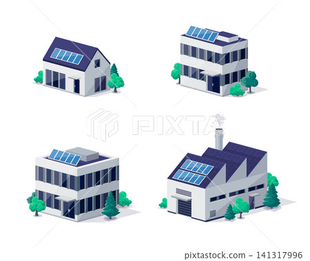 Buildings factory office house illustrations Buildings factory office house illustrations 141317996