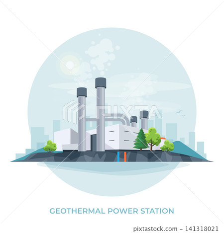 Geothermal renewable energy power plant station generation 141318021