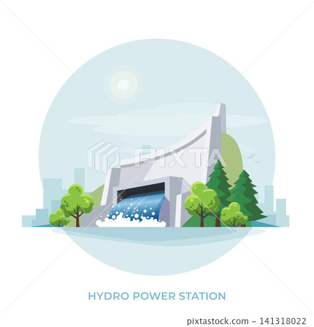 Hydroelectric power plant generation renewable energy 141318022