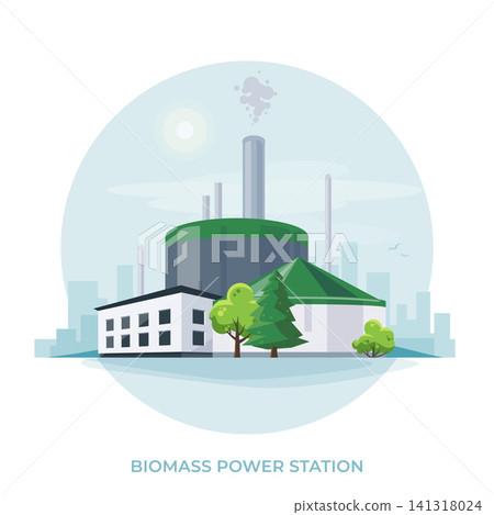 Biomass energy power plant station. Biomass energy power plant station. 141318024