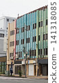 A retro, colorful building near Yanagase Shopping Street, with pastel-colored striped exterior walls. 141318085