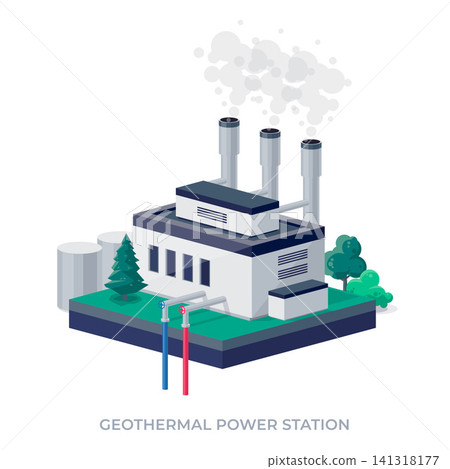 Geothermal renewable energy power plant station generation 141318177
