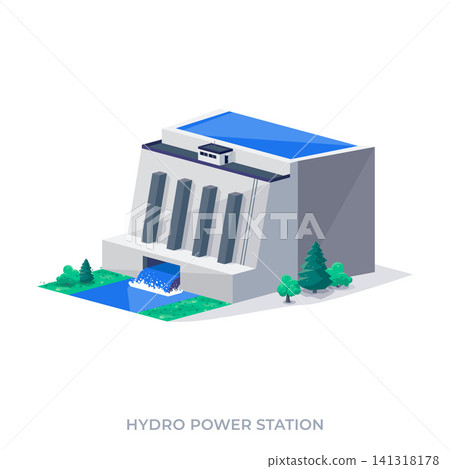 Hydroelectric power plant generation renewable energy Hydroelectric power plant generation renewable energy 141318178