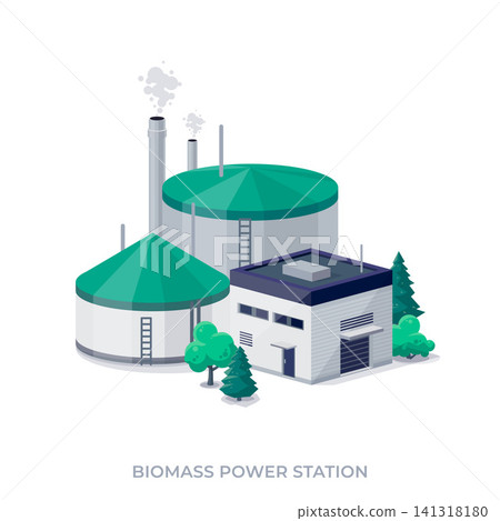 Biomass energy power plant station. Biomass energy power plant station. 141318180