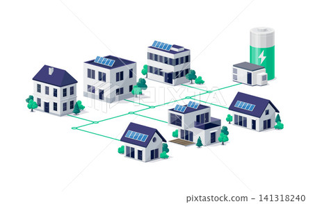 House city virtual power plant with battery energy storage House city virtual power plant with battery energy storage 141318240