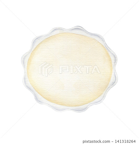 Watercolor oval frame with lace like border with scalloped badge isolated illustration. Hand painted textured doily with wavy scalloped edges. Empty center for text. Element for greeting card design Watercolor oval frame with lace like border with scalloped badge isolated illustration. Hand painted textured doily with wavy scalloped edges. Empty center for text. Element for greeting card design 141318264
