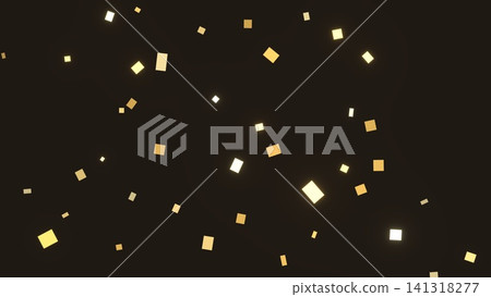 閃閃發光的金葉在黑色背景下飄動 閃閃發光的金葉在黑色背景下飄動 141318277