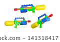 Plastic water gun set isolated on white background, 3D render 141318417