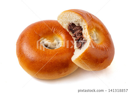 soft sweet red bean paste bun ring shaped anpan bread pastry soft sweet red bean paste bun ring shaped anpan bread pastry 141318857