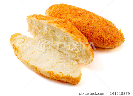 savory pork floss bread bun with sweet cream filling rousong pastry savory pork floss bread bun with sweet cream filling rousong pastry 141318879