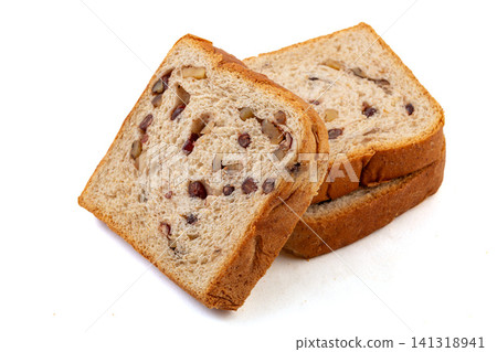 slices of whole wheat Lieba bread with red bean and walnut filling slices of whole wheat Lieba bread with red bean and walnut filling 141318941