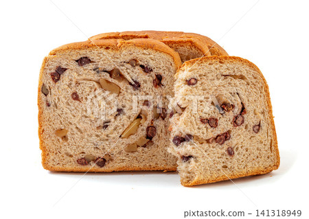slices of whole wheat Lieba bread with red bean and walnut filling slices of whole wheat Lieba bread with red bean and walnut filling 141318949