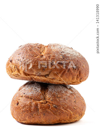 whole rye malt multigrain bread loaves with cereal seeds dusting whole rye malt multigrain bread loaves with cereal seeds dusting 141318990