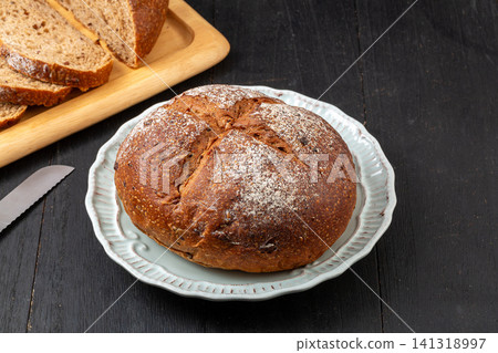 whole rye malt multigrain bread loaves with cereal seeds dusting whole rye malt multigrain bread loaves with cereal seeds dusting 141318997