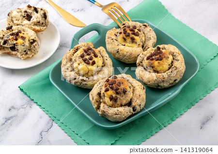 chocolate sandwich cookie crumb scone filled with cream cheese chocolate sandwich cookie crumb scone filled with cream cheese 141319064