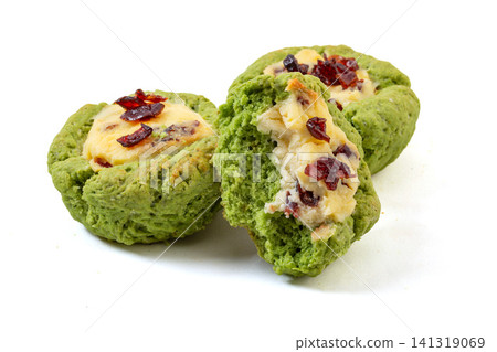 green tea matcha scone with cranberry and cream cheese filling green tea matcha scone with cranberry and cream cheese filling 141319069