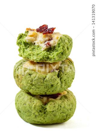 green tea matcha scone with cranberry and cream cheese filling green tea matcha scone with cranberry and cream cheese filling 141319070
