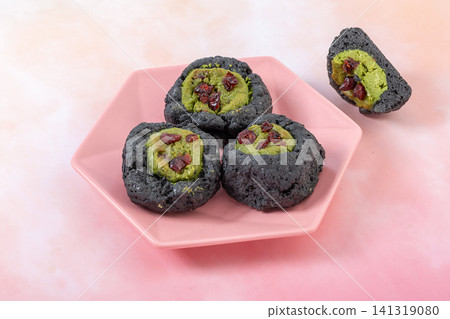 activated charcoal black scone with matcha cranberry and cream cheese activated charcoal black scone with matcha cranberry and cream cheese 141319080