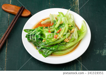 chinese Blanche_d Lettuce with Soy Sauce and Garlic, Garlicky Romaine Lettuce chinese Blanche_d Lettuce with Soy Sauce and Garlic, Garlicky Romaine Lettuce 141319351