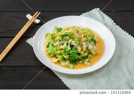 chinese Blanche_d Lettuce with Soy Sauce and Garlic, Garlicky Romaine Lettuce chinese Blanche_d Lettuce with Soy Sauce and Garlic, Garlicky Romaine Lettuce 141319360