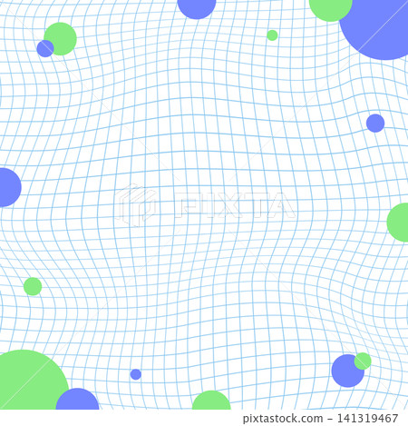 Distorted grid and circular object decoration, frame background, grid, square size Distorted grid and circular object decoration, frame background, grid, square size 141319467