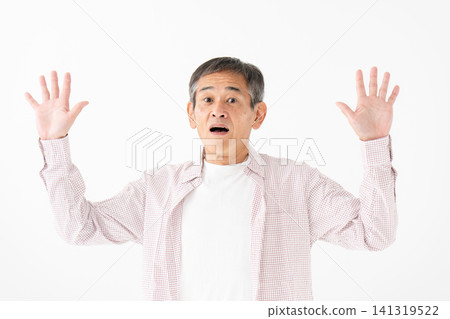 男士，休閒裝，老人，驚訝 141319522