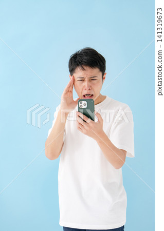 男人，震驚，驚訝，哀嘆，智慧型手機 141319673