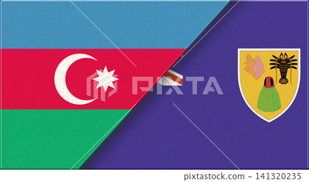 Double Flag of Azerbaijan and Turks and Caicos Islands on Fabric Texture Double Flag of Azerbaijan and Turks and Caicos Islands on Fabric Texture 141320235