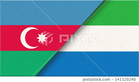 Double flag of Azerbaijan and Sierra Leone 141320240
