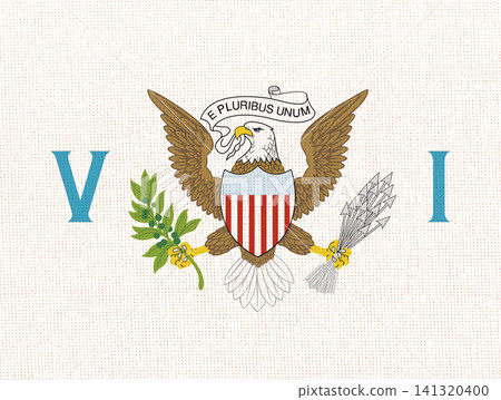 Flag of United States Virgin Islands on fabric texture Flag of United States Virgin Islands on fabric texture 141320400