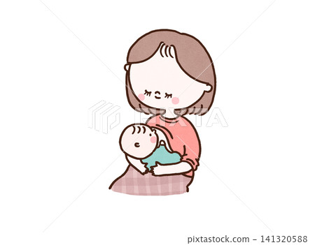 A mother gently smiles as she breastfeeds her baby (breastfeeding/childcare) A mother gently smiles as she breastfeeds her baby (breastfeeding/childcare) 141320588