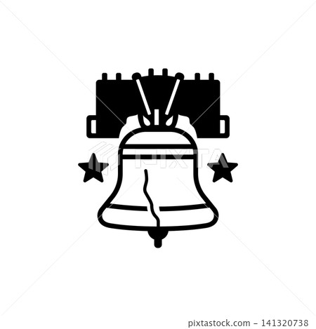 Liberty Bell Philadelphia Historical Line Icon Liberty Bell Philadelphia Historical Line Icon 141320738