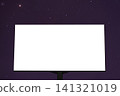 Mock up: blank white billboard and the dark sky with stars at night 141321019