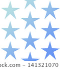 Seamless blue star pattern, cute gradient celestial background 141321070