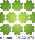 Seamless green clover pattern, geometric background wrapping paper 141321072