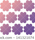 Seamless purple heart clover pattern, cute pastel romantic background 141321074