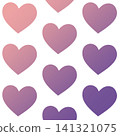 Seamless purple heart pattern, romantic valentine background wallpaper 141321075