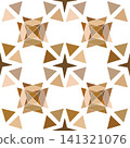 Geometric abstract pattern with brown triangles, modern tile design background 141321076