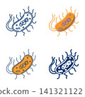 Bacteria icon set 141321122