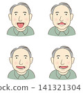 Elderly man doing tongue-out exercises 141321304