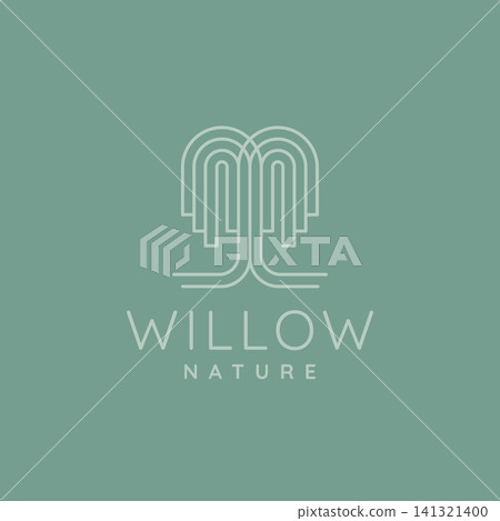 minimalist willow tree nature line art icon logo vector illustration design. simple modern recycling, environment associations, wellness centers logo concept minimalist willow tree nature line art icon logo vector illustration design. simple modern recycling, environment associations, wellness centers logo concept 141321400