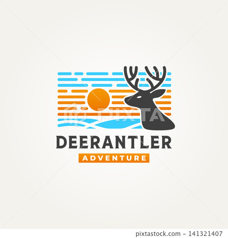 simple minimalist wild deer adventure icon logo vector illustration design simple minimalist wild deer adventure icon logo vector illustration design 141321407