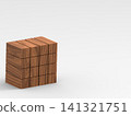 Wooden Modular Cube 3D Render With Copy Space 141321751