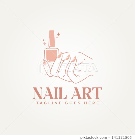 minimalist female manicured hands line art icon logo vector illustration design. simple modern nail studio, nail art and polish logo concept minimalist female manicured hands line art icon logo vector illustration design. simple modern nail studio, nail art and polish logo concept 141321805