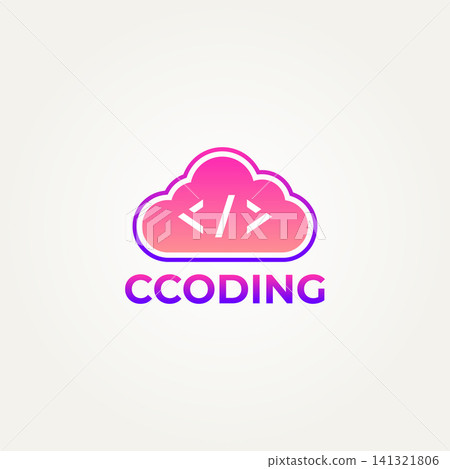 minimalist cloud coding programmers technology icon logo vector illustration design. simple modern coding, programmer, developer logo concept minimalist cloud coding programmers technology icon logo vector illustration design. simple modern coding, programmer, developer logo concept 141321806
