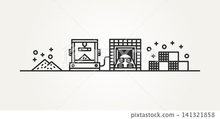 set of minimalist steel manufacturing process line art icon logo vector illustration design. simple modern process, production, factory logo concept set of minimalist steel manufacturing process line art icon logo vector illustration design. simple modern process, production, factory logo concept 141321858